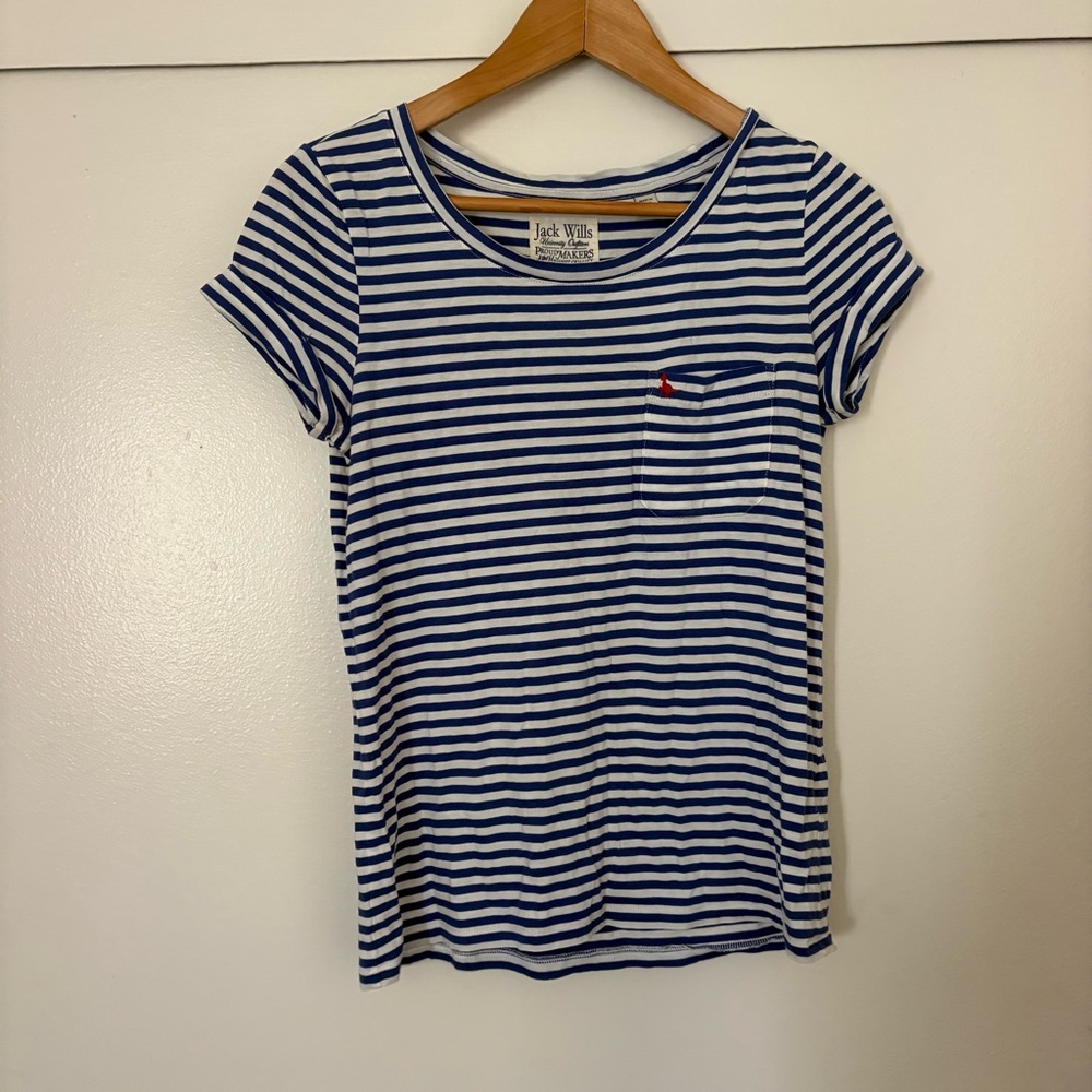 Jack Wills Navy and White Striped Top